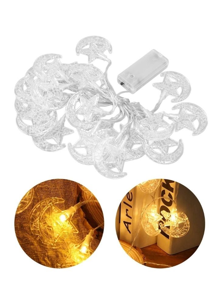 Premium Ramadan Crescent and Star String Lights with Warm LED Glow for Home Decoration - Image 1